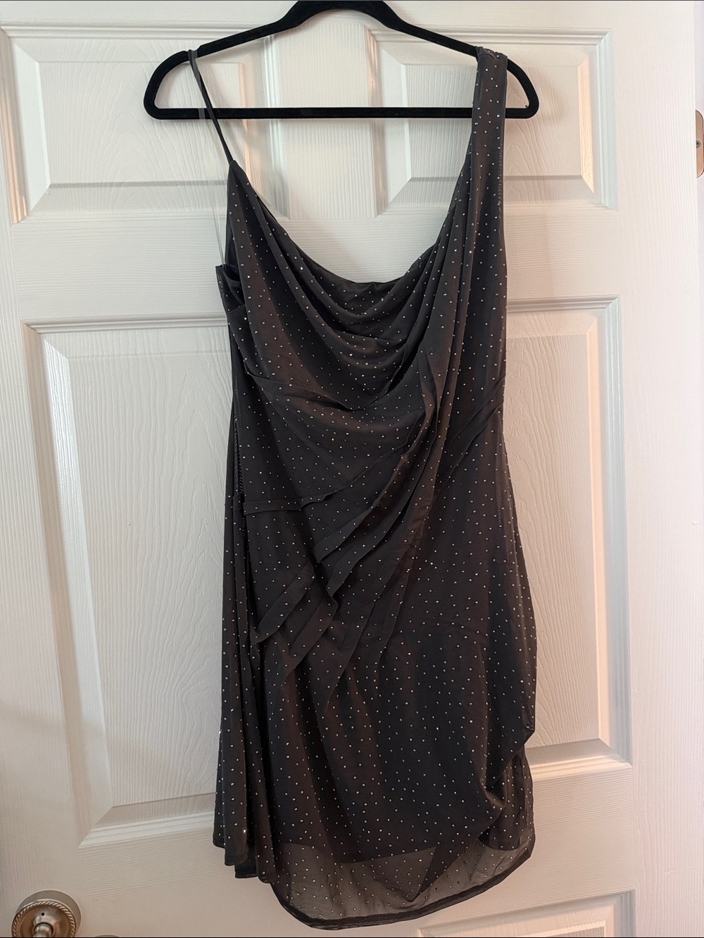 ASOS Cowl Neck Black Sequin Mini Dress